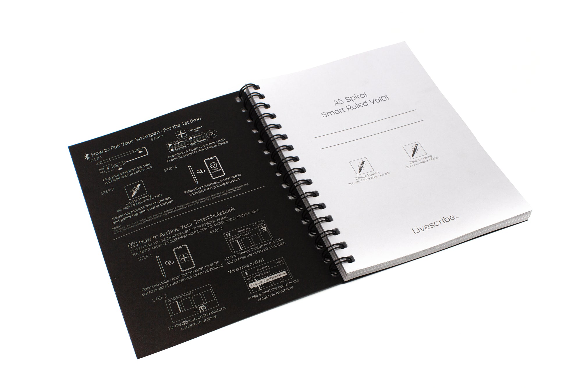 A5 Spiral Smart Ruled, 4-Pack (#1-4)